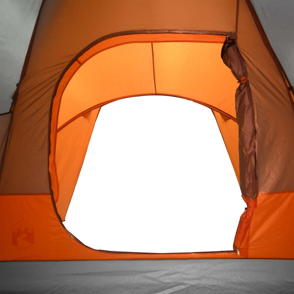 Tenda da Campeggio a Cupola 6 Persone Grigio e Arancione
