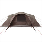 Tenda da Campeggio a Cupola per 6 Persone Marrone Impermeabile