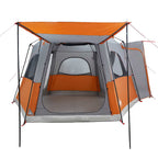 Tenda da Campeggio 4 Persone Grigio e Arancione Impermeabile