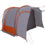 Tenda da Campeggio 4 Persone Grigio e Arancione Impermeabile
