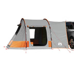 Tenda da Campeggio 2 Persone Grigio e Arancione Impermeabile