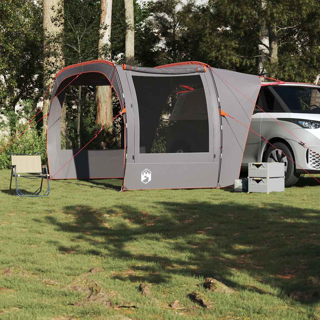 Tenda da Campeggio per Auto Grigio e Arancione Impermeabile