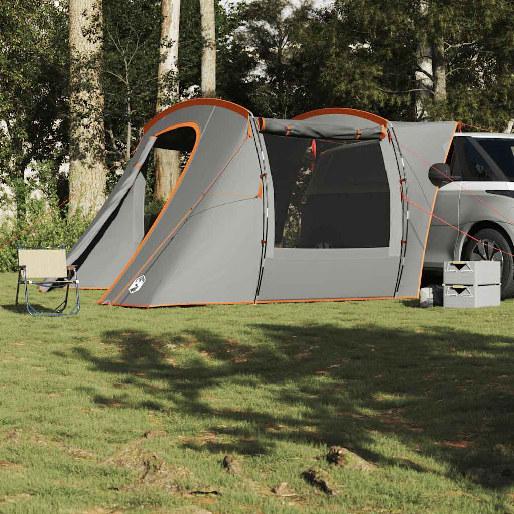 Tenda da Campeggio per Auto Grigio e Arancione Impermeabile