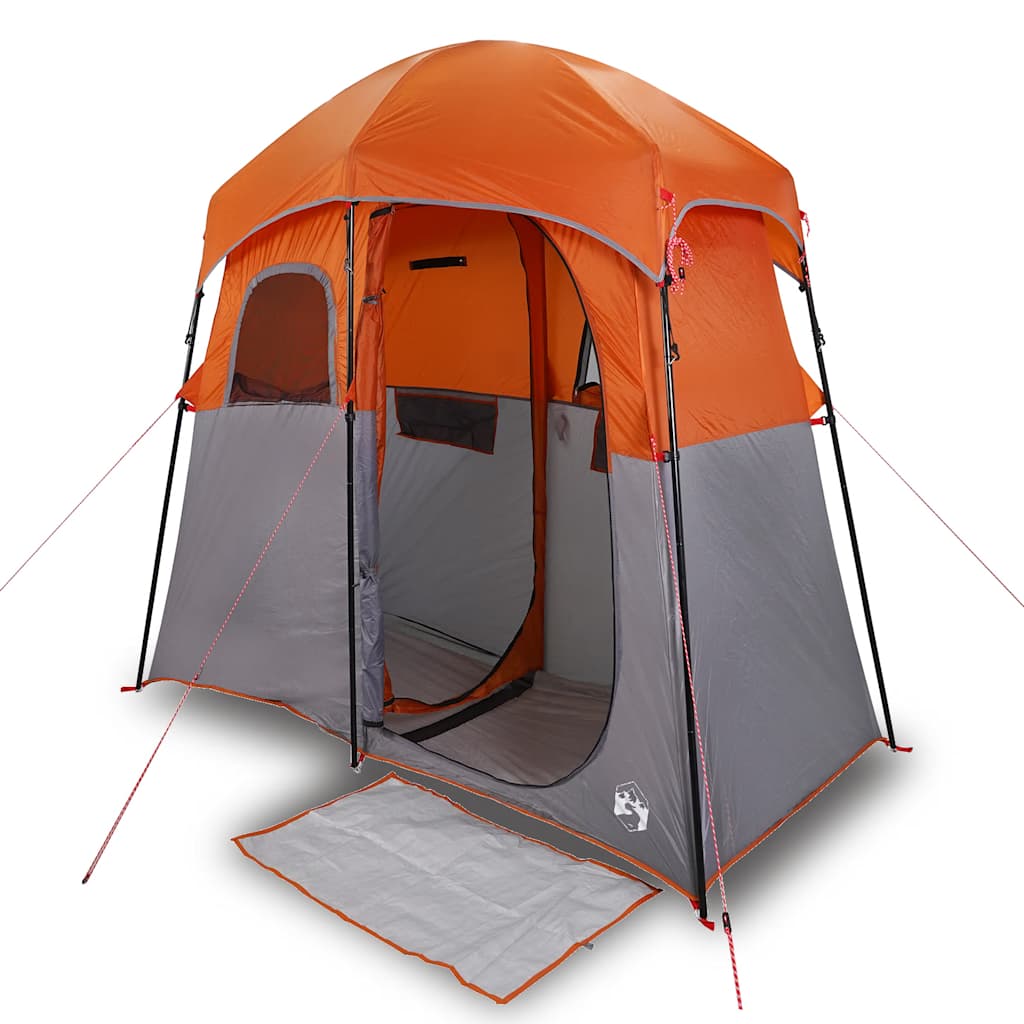 Tenda da Doccia 2 Persone Grigio e Arancione Impermeabile