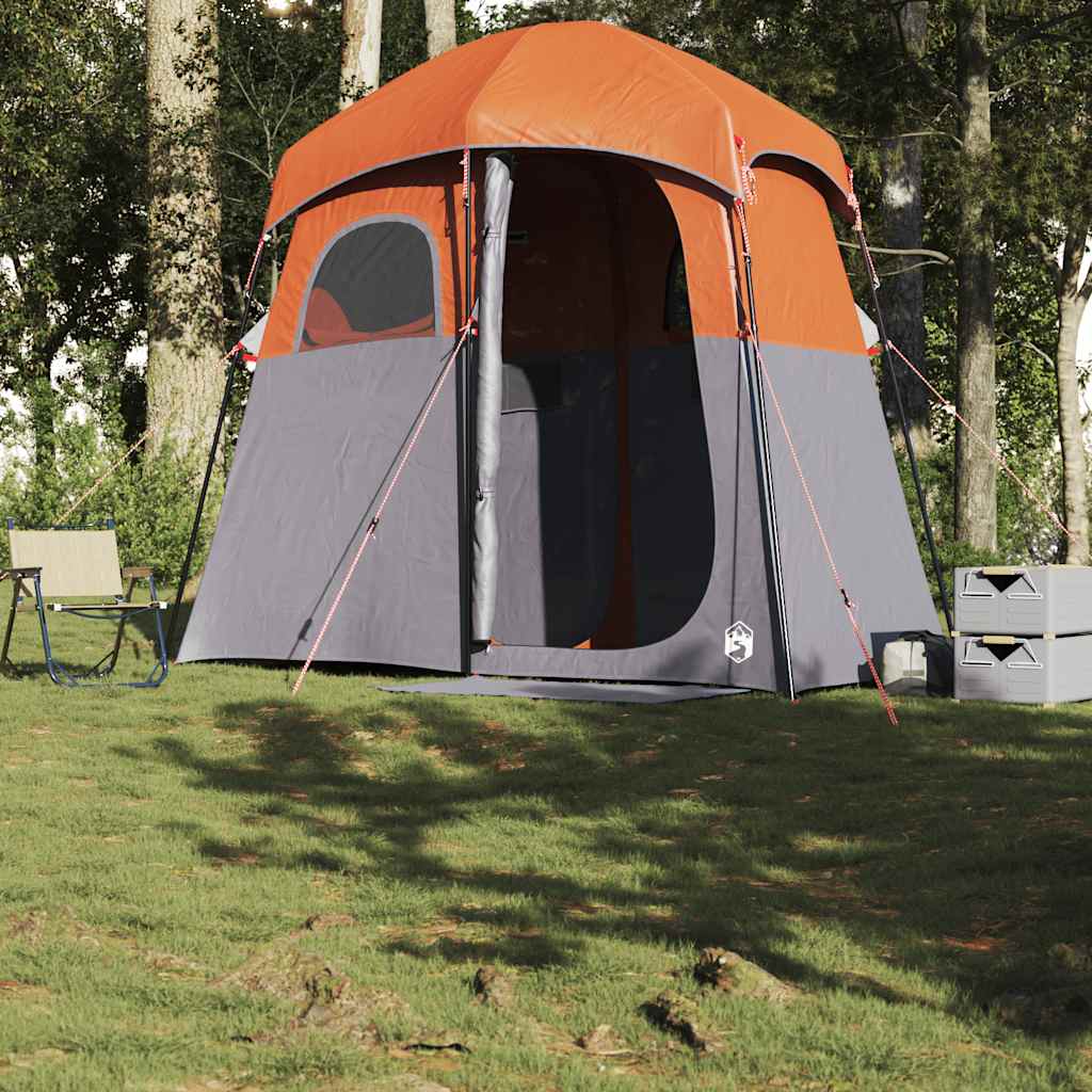 Tenda da Doccia 2 Persone Grigio e Arancione Impermeabile
