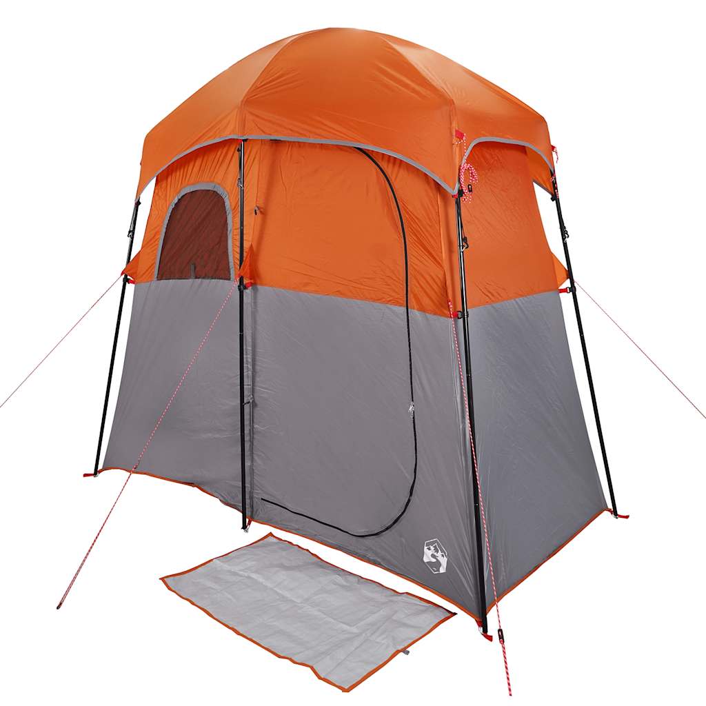 Tenda da Doccia 2 Persone Grigio e Arancione Impermeabile