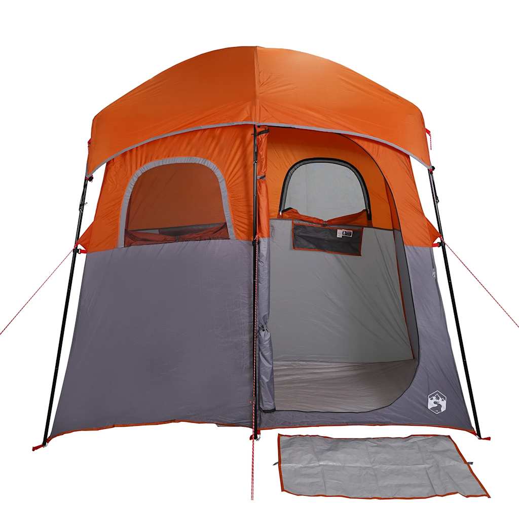 Tenda da Doccia 2 Persone Grigio e Arancione Impermeabile