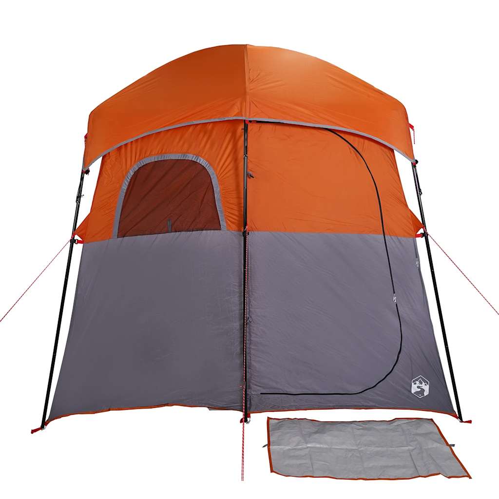 Tenda da Doccia 2 Persone Grigio e Arancione Impermeabile