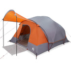 Tenda Familiare a Tunnel 8Persone Grigia Arancione Impermeabile