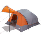 Tenda Familiare a Tunnel 8Persone Grigia Arancione Impermeabile