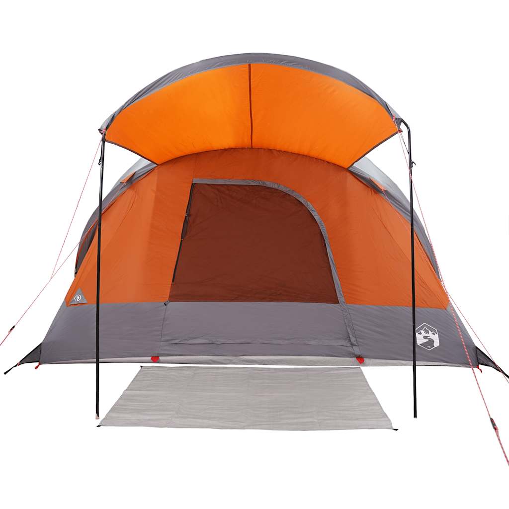 Tenda Familiare a Tunnel 8Persone Grigia Arancione Impermeabile