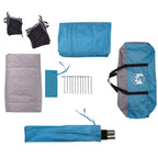 Tenda da Campeggio a Cabina per 4 Persone Blu Impermeabile