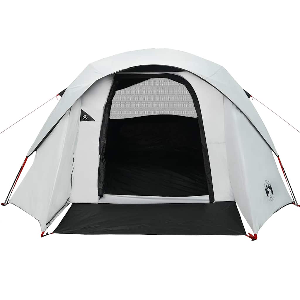 Tenda Campeggio a Cabina 4 Persone Bianca Tessuto Impermeabile