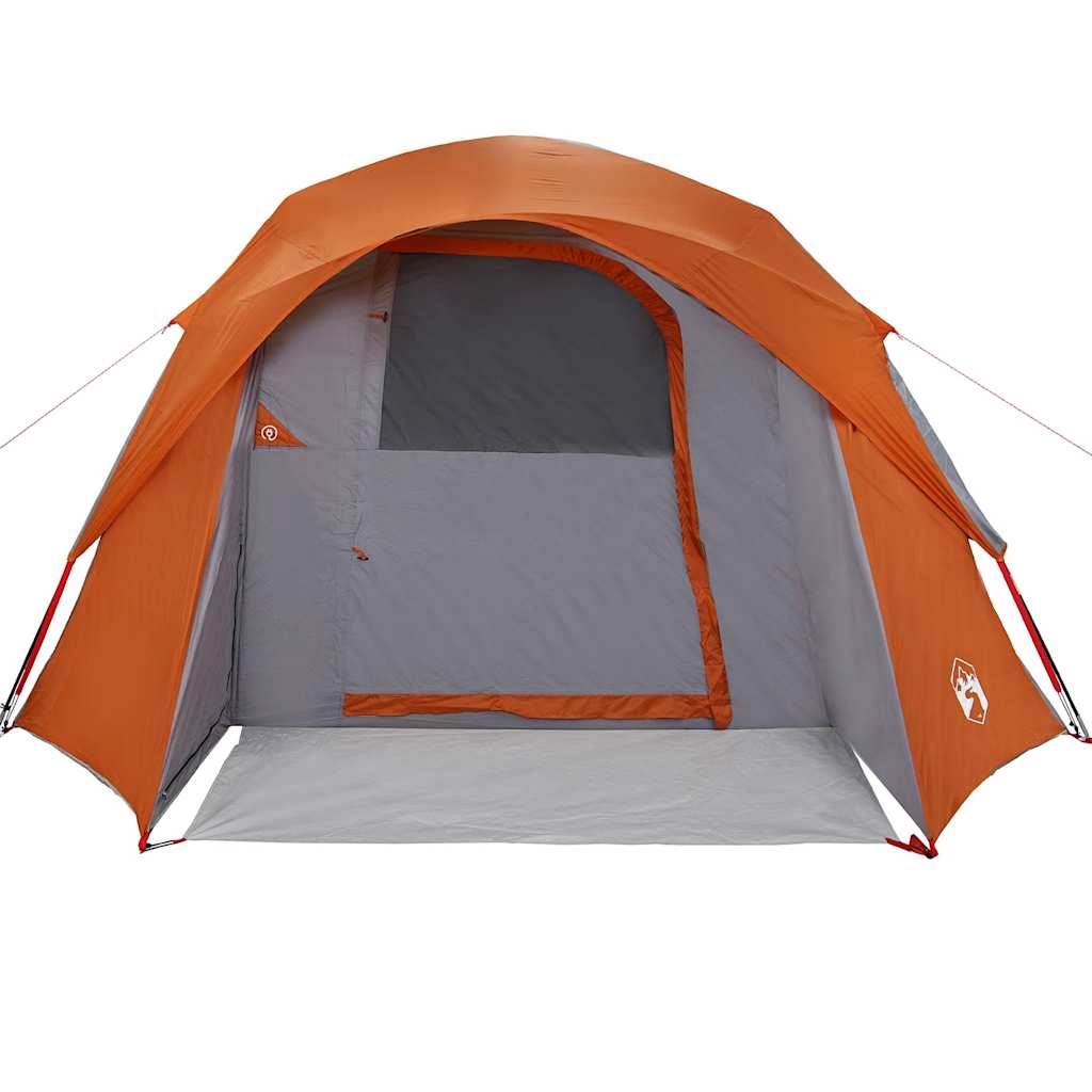 Tenda Familiare Cabina 6 Persone Grigia Arancione Impermeabile