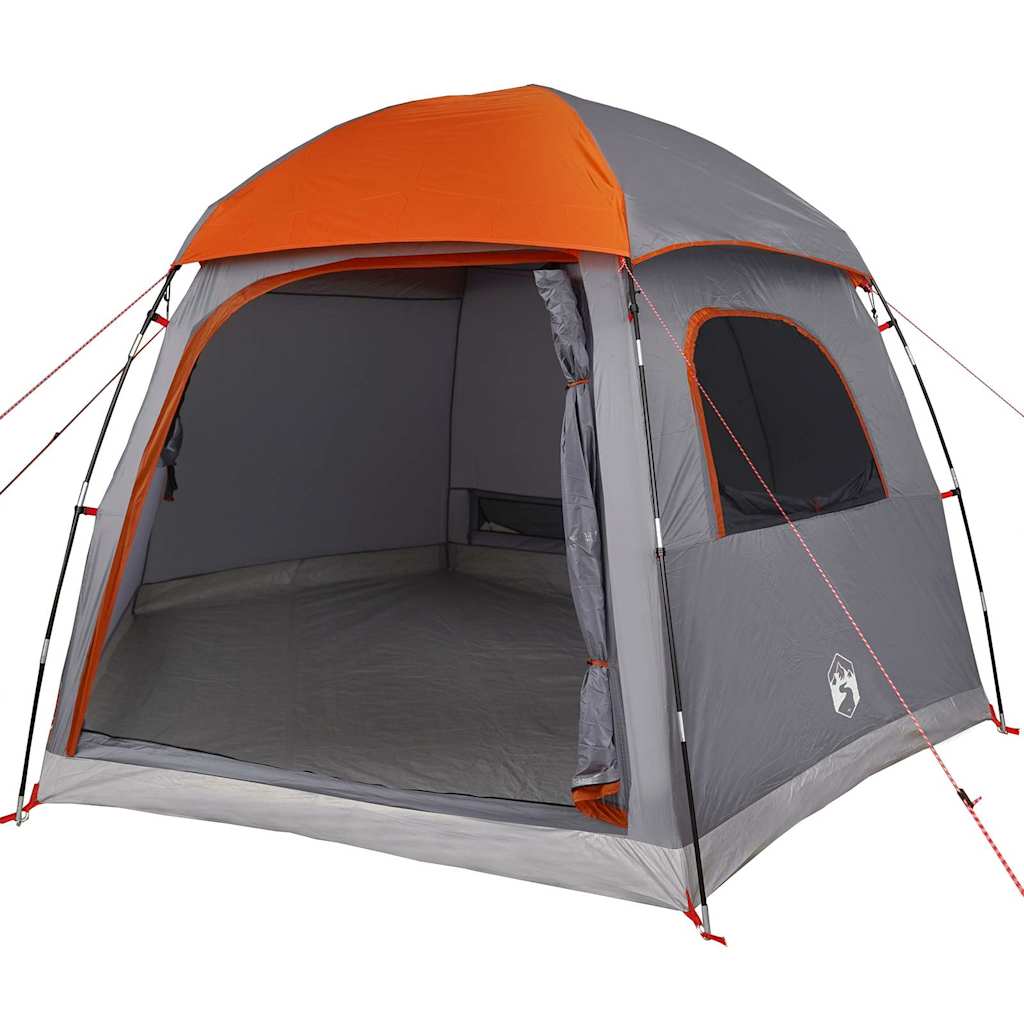 Tenda Familiare Igloo 6 Persone Grigia Arancione Impermeabile