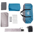 Tenda Familiare a Tunnel per 6 Persone Blu Impermeabile
