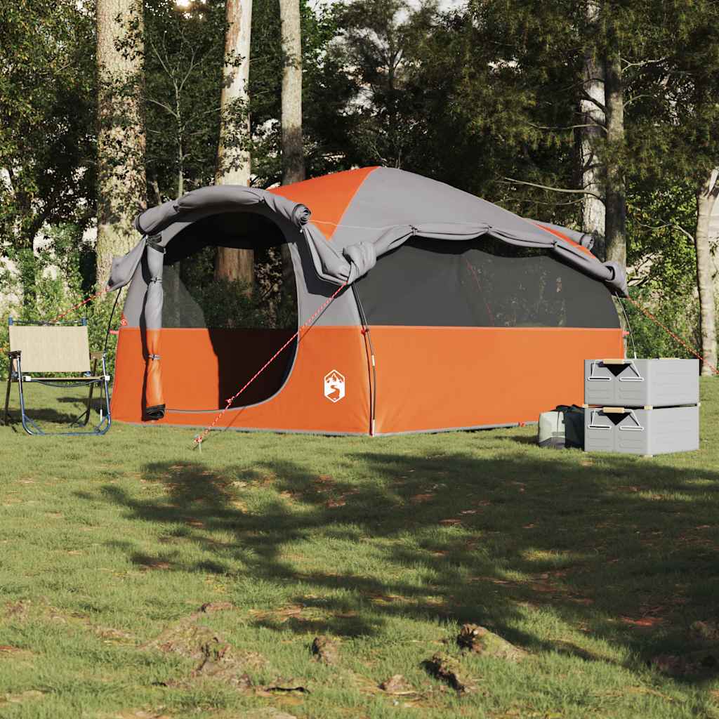 Tenda Familiare a Tunnel 6Persone Grigia Arancione Impermeabile