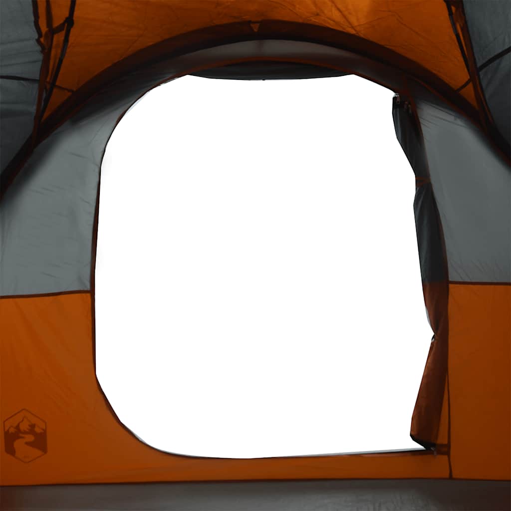 Tenda Familiare a Tunnel 6Persone Grigia Arancione Impermeabile