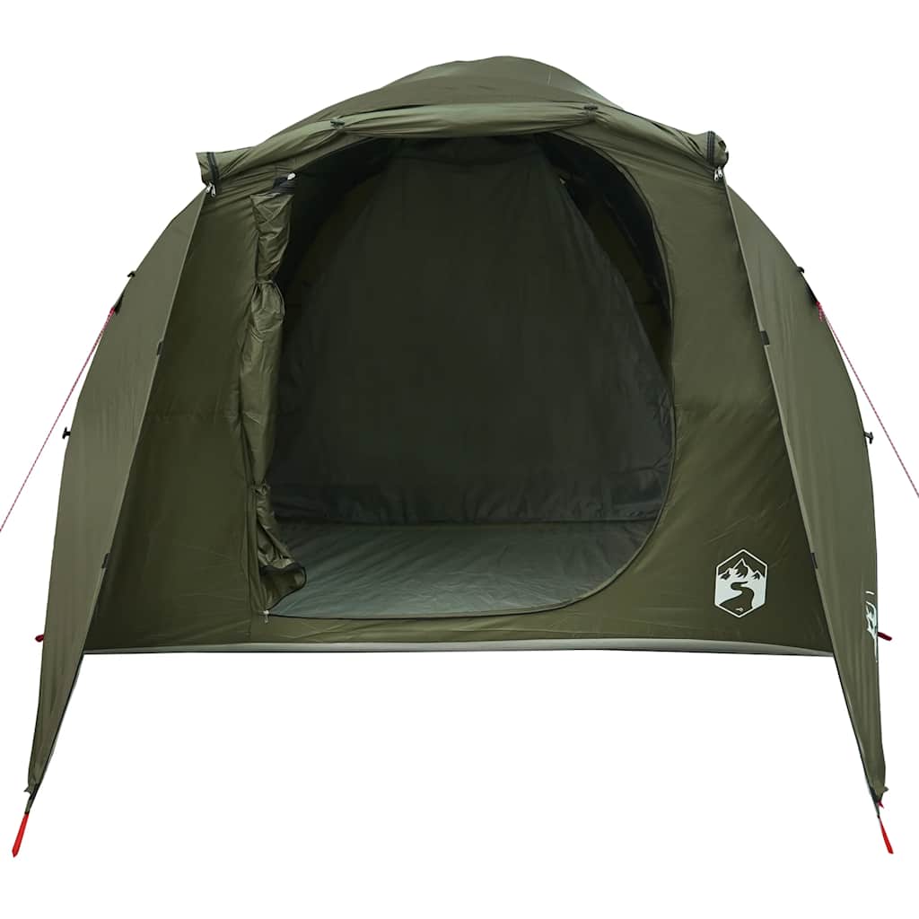 Tenda Familiare a Tunnel per 6 Persone Verde Oliva Impermeabile
