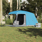 Tenda da Campeggio con Portico Cupola 5Persone Blu Impermeabile