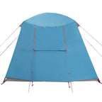 Tenda da Campeggio con Portico Cupola 5Persone Blu Impermeabile