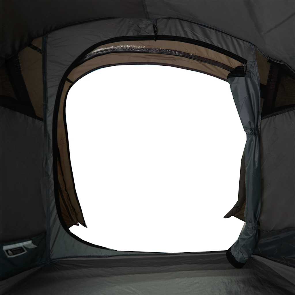 Tenda da Campeggio a Tunnel per 3 Persone Marrone Impermeabile