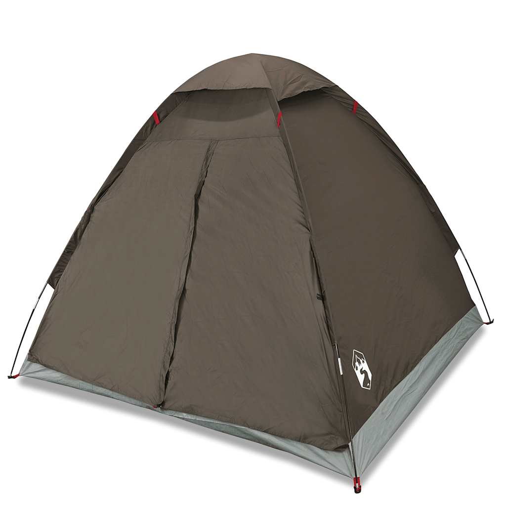 Tenda da Campeggio a Cupola per 4 Persone Marrone Impermeabile