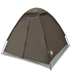 Tenda da Campeggio a Cupola per 4 Persone Marrone Impermeabile
