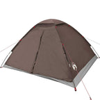 Tenda da Campeggio a Cupola per 4 Persone Marrone Impermeabile