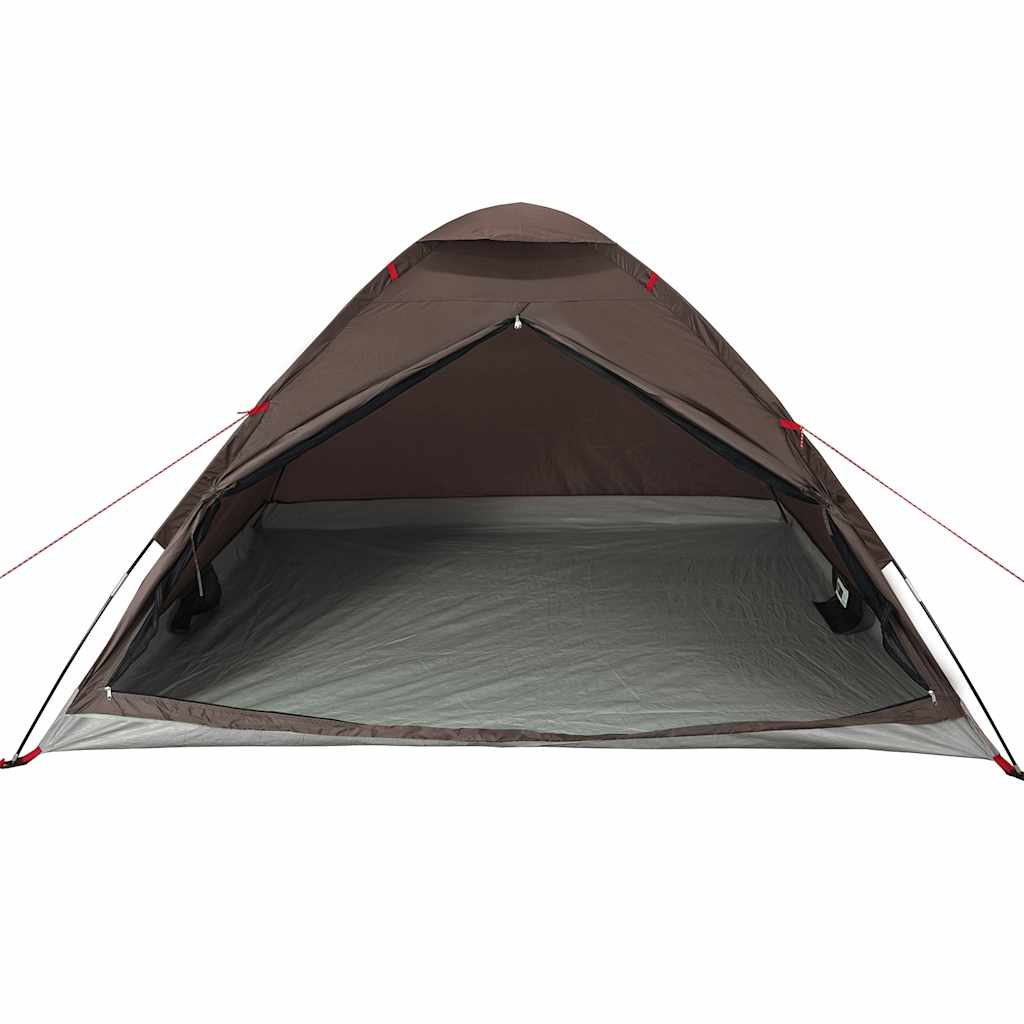 Tenda da Campeggio a Cupola per 4 Persone Marrone Impermeabile