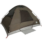 Tenda da Campeggio a Cupola per 2 Persone Marrone Impermeabile