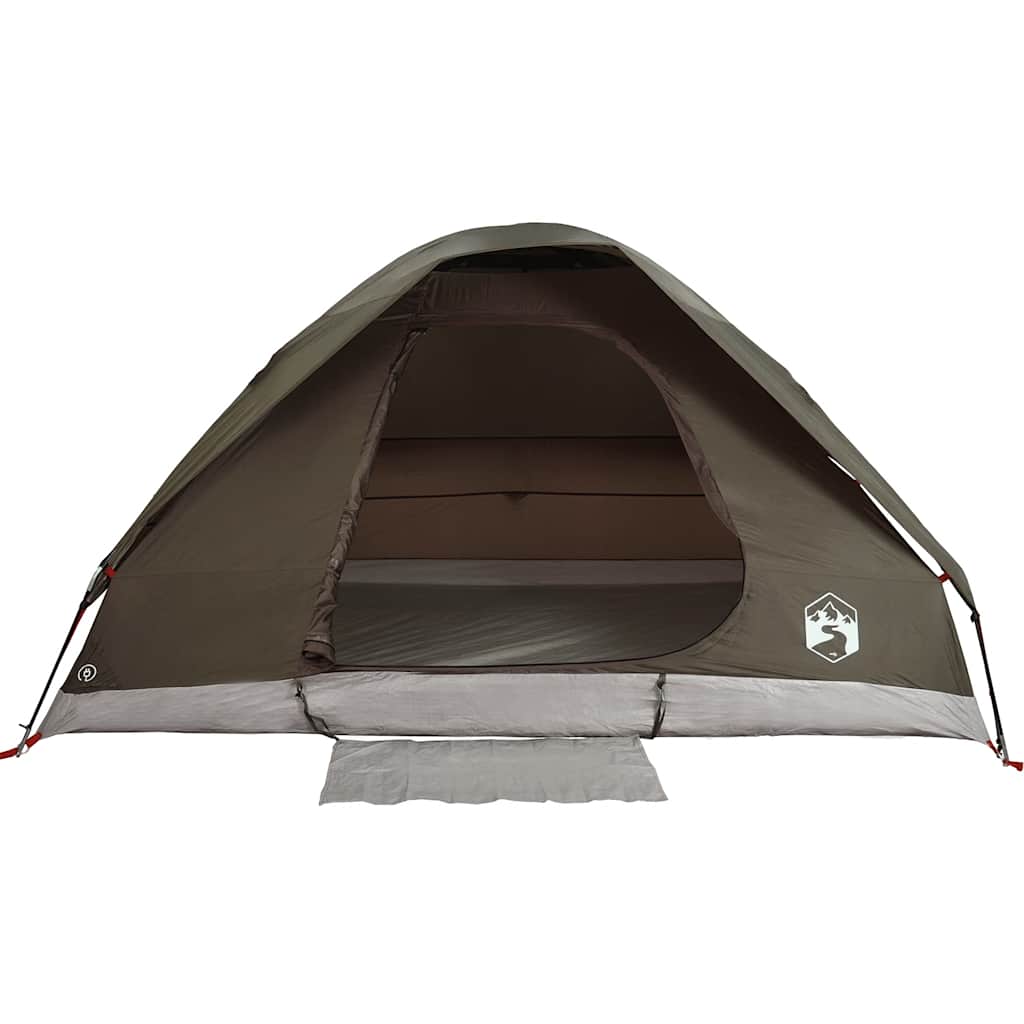 Tenda da Campeggio a Cupola per 2 Persone Marrone Impermeabile
