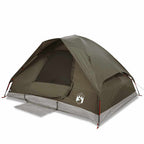 Tenda da Campeggio a Cupola per 4 Persone Marrone Impermeabile
