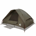 Tenda da Campeggio a Cupola per 4 Persone Marrone Impermeabile