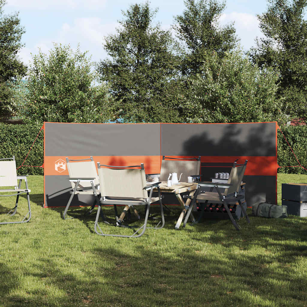 Frangivento Campeggio Grigio Arancione 344x120 cm Impermeabile