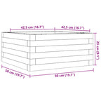 Fioriera da Giardino 50x50x23 cm in Legno Massello di Pino
