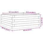 Fioriera da Giardino Bianca 60x60x23 cm Legno Massello di Pino