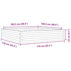 Fioriera Giardino Marrone Cera 110x110x23cm Legno Massello Pino