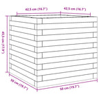 Fioriera da Giardino Bianca 50x50x45,5cm Legno Massello di Pino