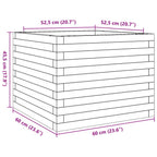 Fioriera da Giardino Bianca 60x60x45,5cm Legno Massello di Pino