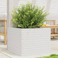 Fioriera da Giardino Bianca 60x60x45,5cm Legno Massello di Pino