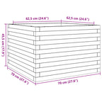 Fioriera da Giardino 70x70x45,5 cm in Legno Massello di Pino