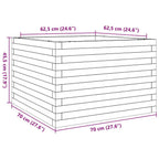 Fioriera da Giardino 70x70x45,5 cm in Legno Massello di Douglas