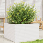 Fioriera da Giardino Bianca 80x80x45,5cm Legno Massello di Pino