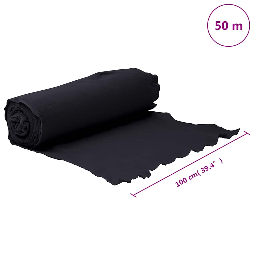 Membrana Geotessile Nera 1x50 m in Fibra di Poliestere