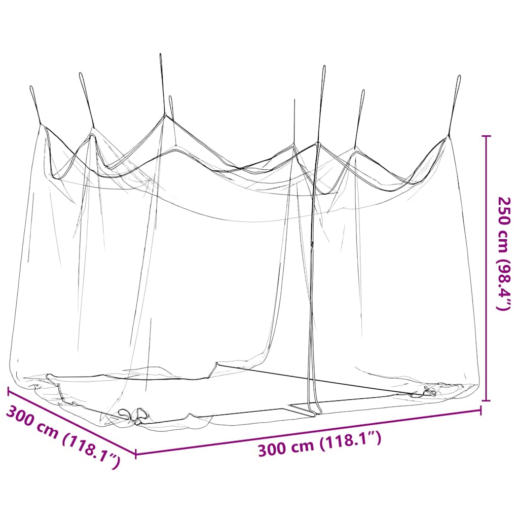 Zanzariera per Esterni 220 Maglie Bianca 300x300x250 cm