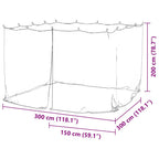 Zanzariera per Esterni 220 Maglie Bianca 300x300x200 cm