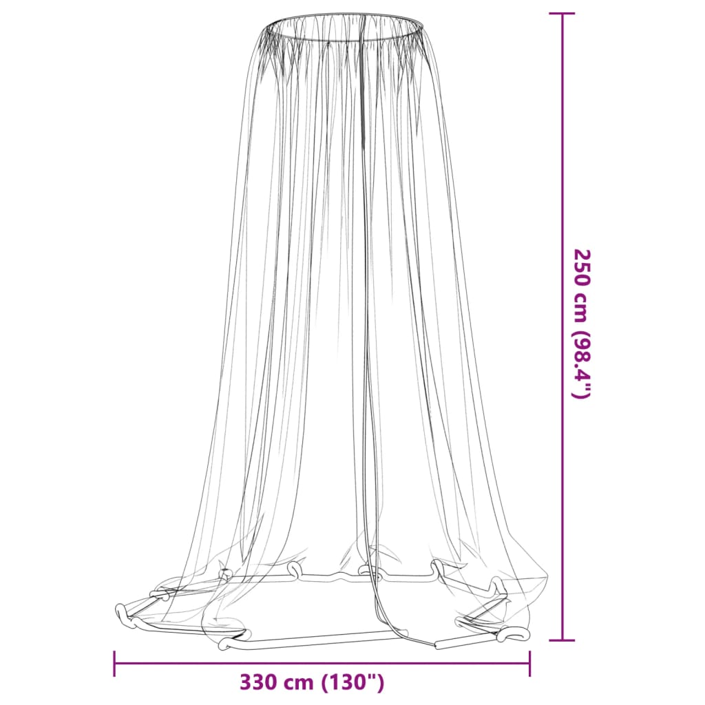 Zanzariera per Ombrellone 220 Rete Nera Φ330x250 cm