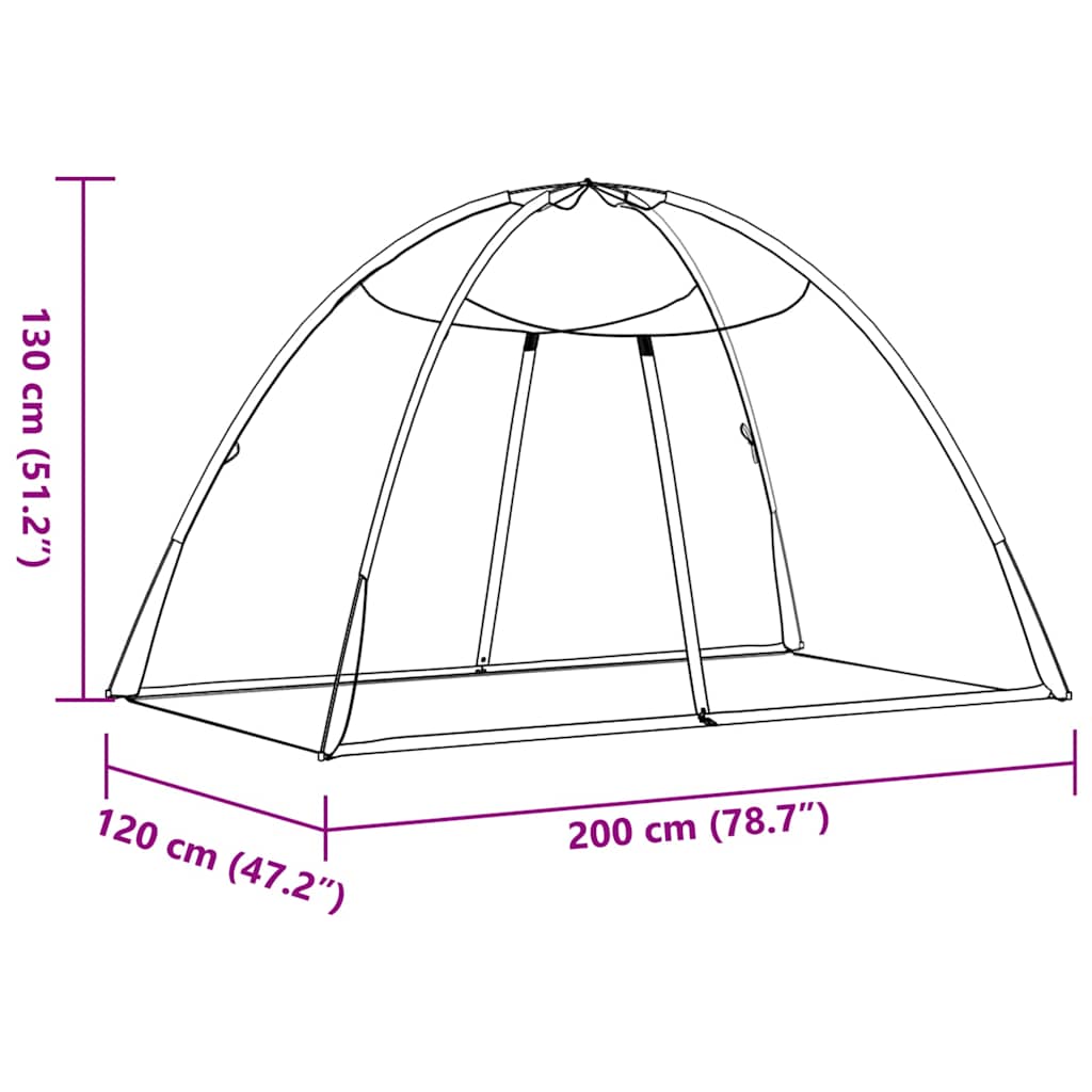 Zanzariera Mongolia con Porte 220 Rete Nera 200x120x130 cm