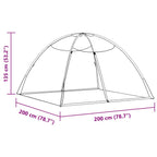 Zanzariera Mongolia con Porte 220 Rete Nera 200x200x135 cm